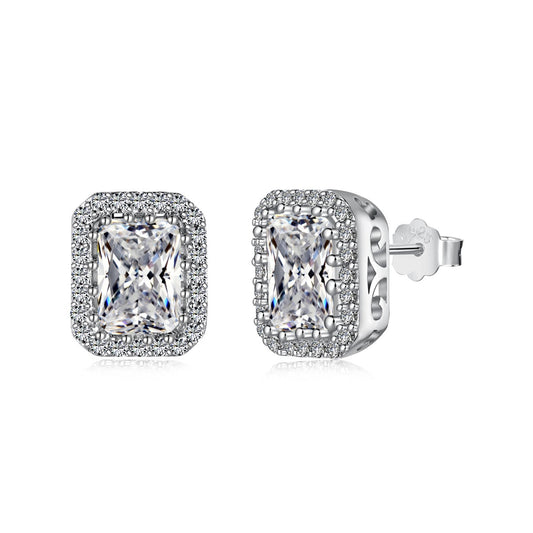 [Vintora Jewelry]1.0 Carat Luxurious Dainty Emerald Cut Daily Earrings