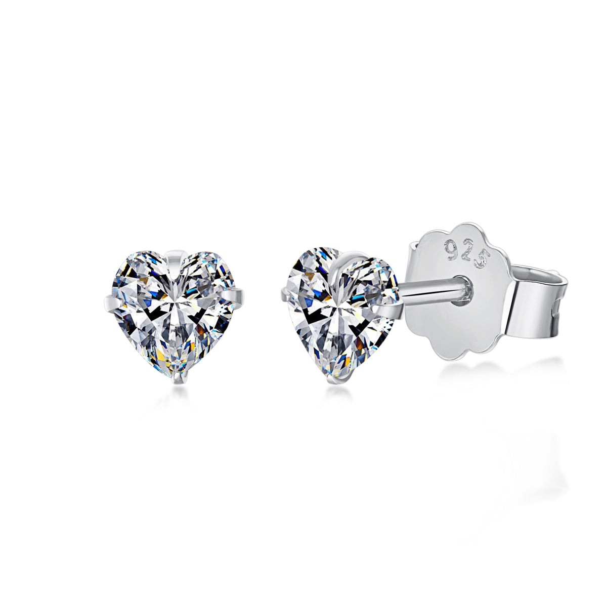 [Vintora Jewelry]Sparkling Heart Shaped Simple Earrings