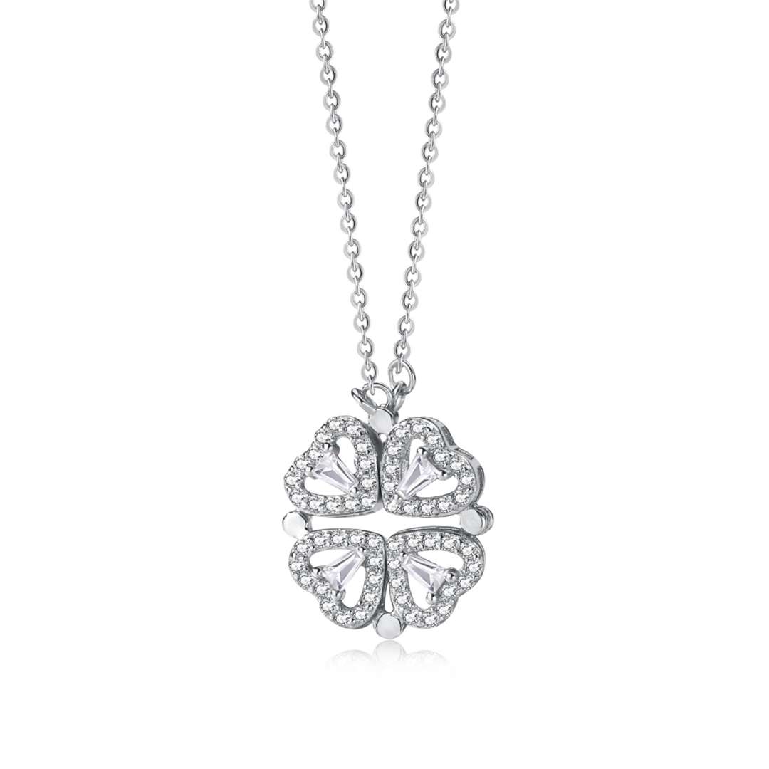 [Vintora Jewelry]Ornate Heart Cut Flower Shape Necklace