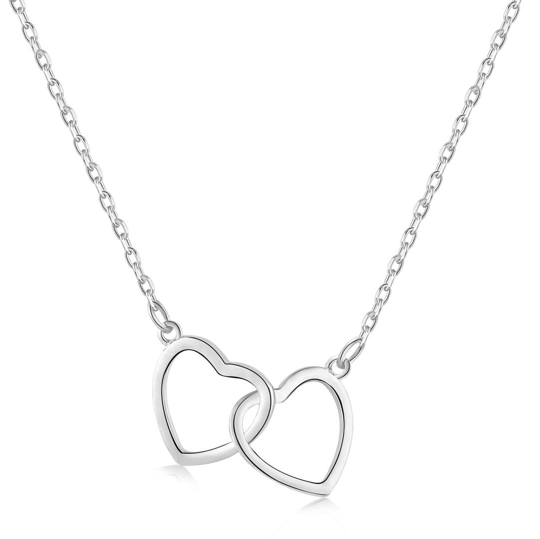 [Vintora Jewelry]Sterling Silver Love Double Ring Necklace