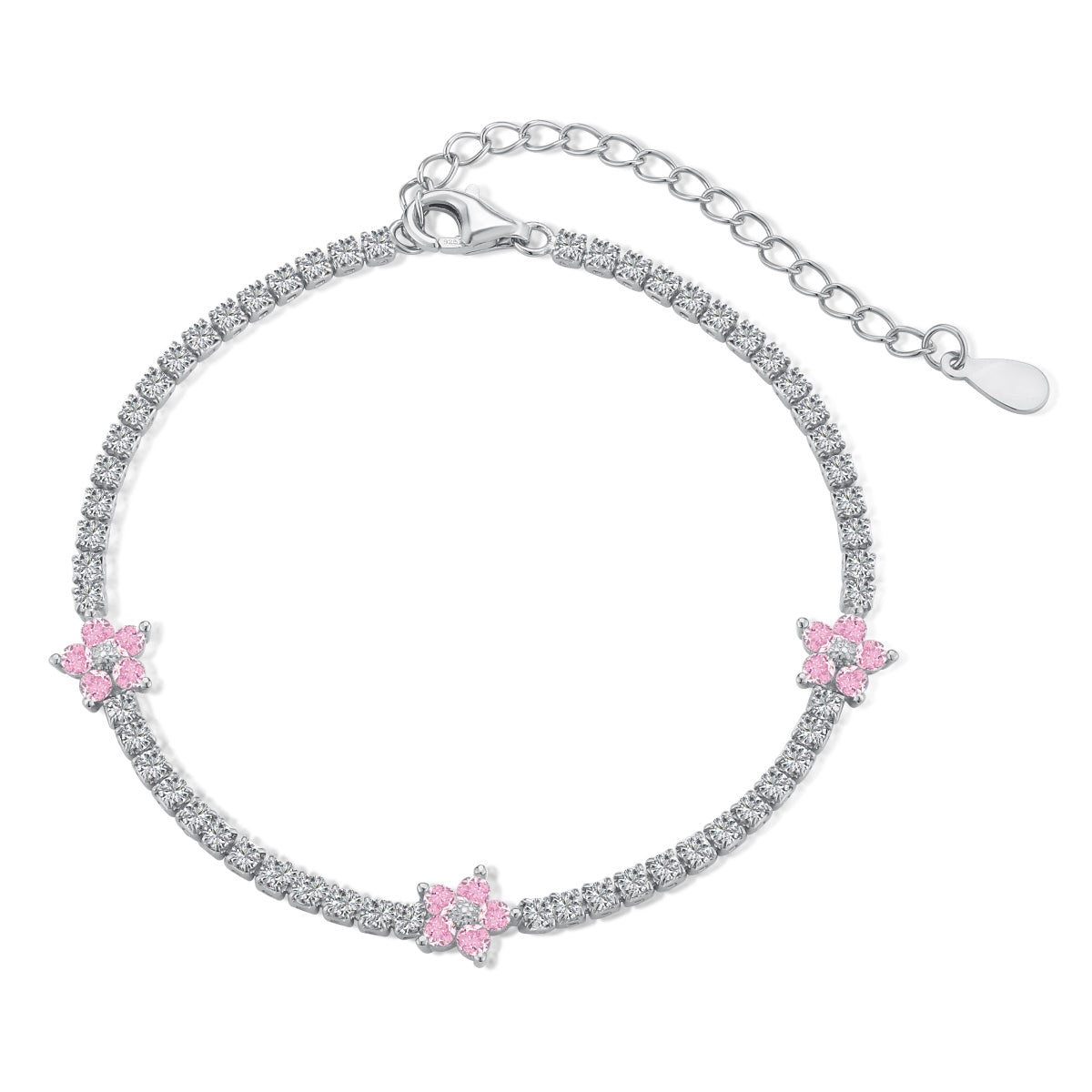[Vintora Jewelry]Sparkling Flower Shape Tennis Bracelet