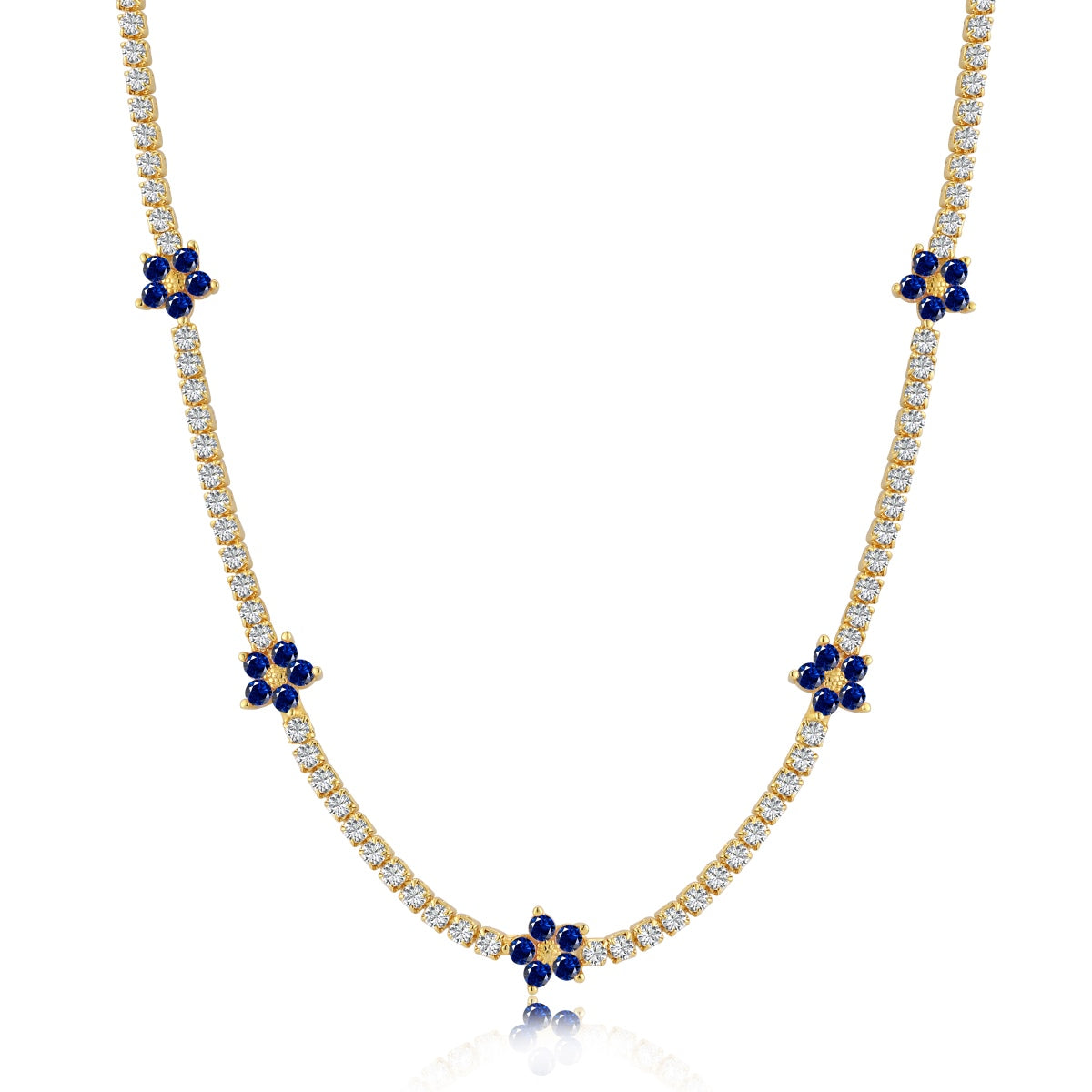 [Vintora Jewelry]Luxurious Colorful Flower Tennis Necklace