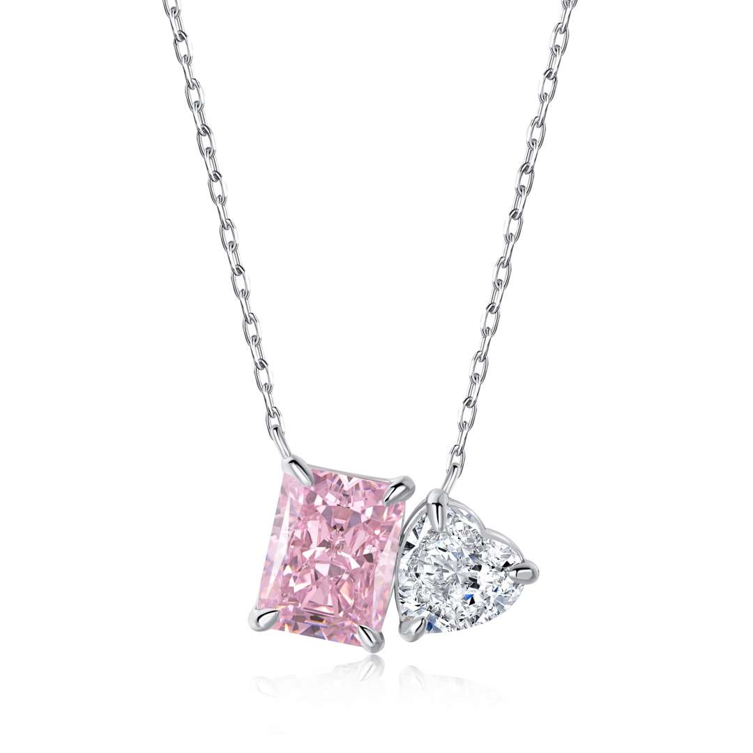 [Vintora Jewelry]Dazzling Square & Heart Shape Necklace