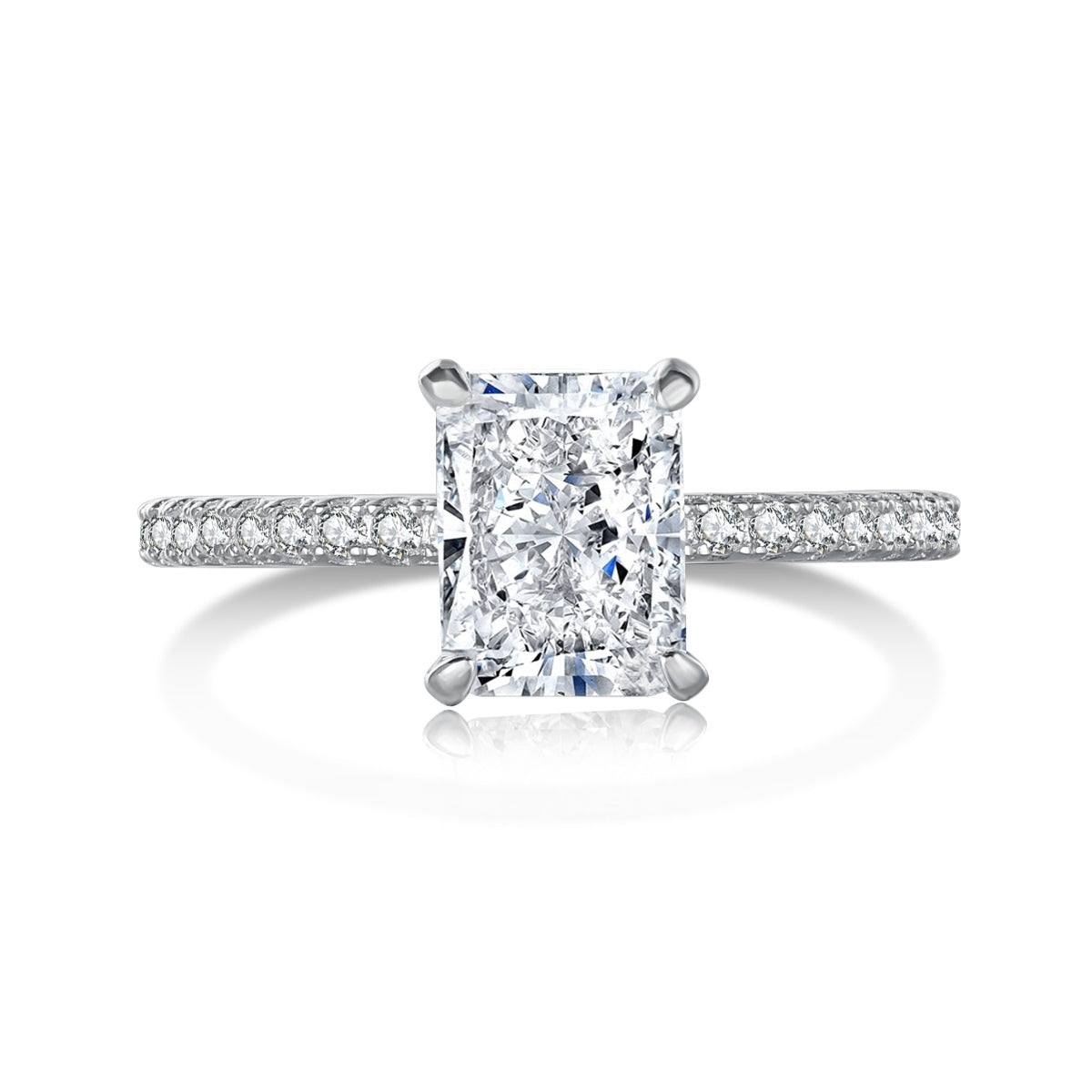 [Vintora Jewelry]2.0 Carat Dazzling Sparkling Radiant Cut Party Ring
