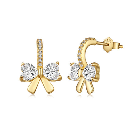 [Vintora Jewelry]Exquisite Earrings With Heart-Shaped Bow Design