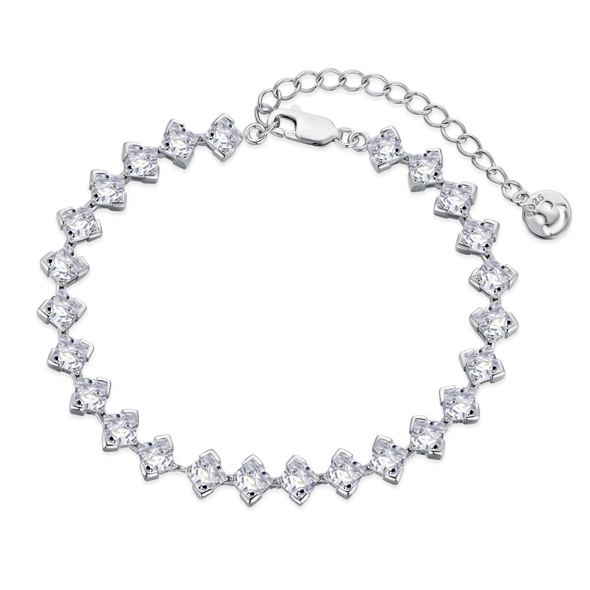 [Vintora Jewelry]0.5 Carat Ornate Princess Cut Daily Bracelet