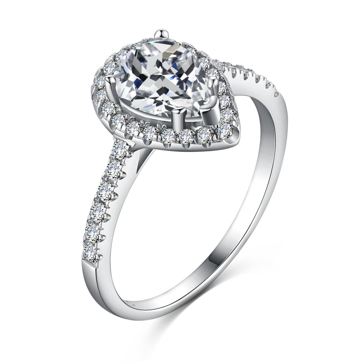 [Vintora Jewelry]1.0 Carat Luxurious Resplendent Water Drop Shape Wedding Ring