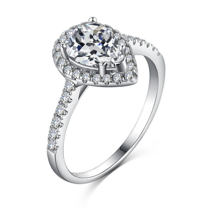 [Vintora Jewelry]1.0 Carat Luxurious Resplendent Water Drop Shape Wedding Ring