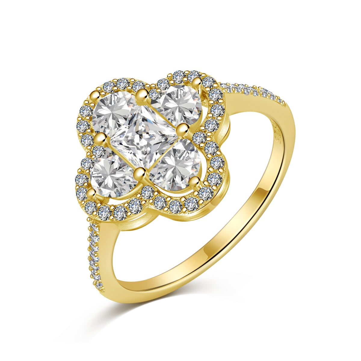 [Vintora Jewelry]Luxurious Eternity Flower Shape Banquet Ring