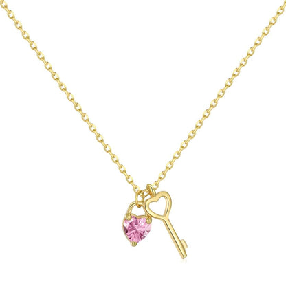 [Vintora Jewelry]Unique Heart Shape Key Pendent Necklace