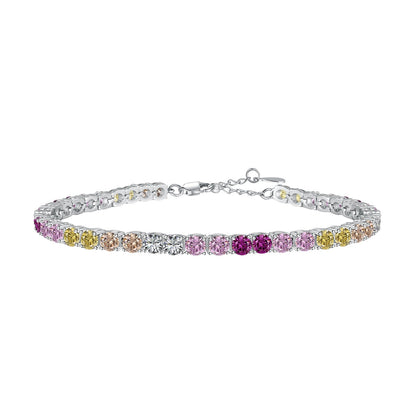 [Vintora Jewelry]Radiant Colorful Round Cut Tennis Bracelet