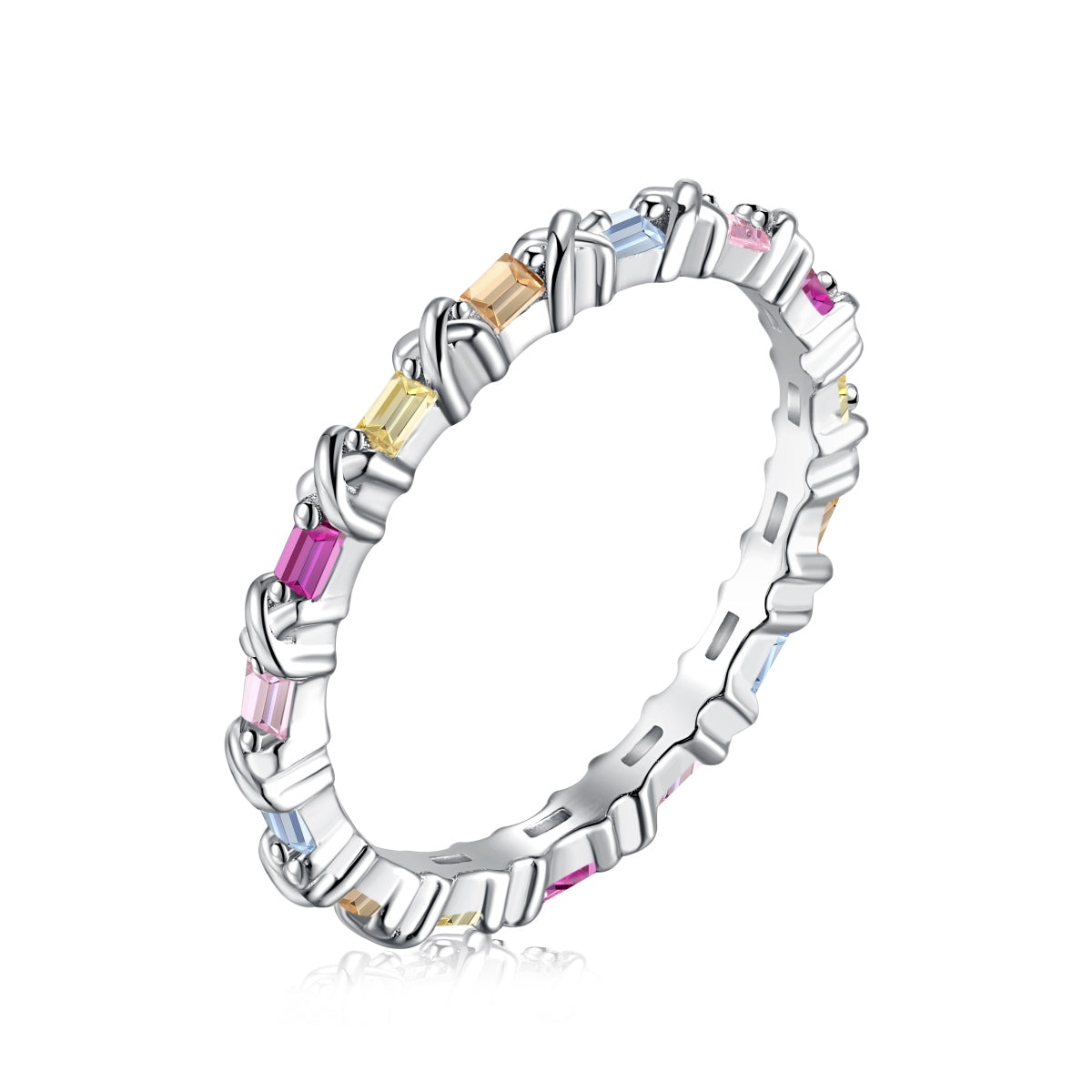 [Vintora Jewelry]Charming Colorful Round Cut Daily Ring