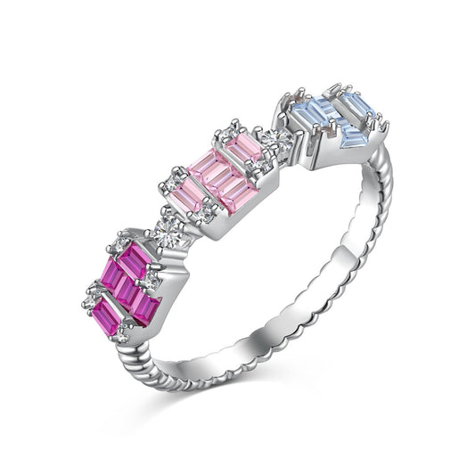 [Vintora Jewelry]Unique Colorful Emerald Cut Party Ring
