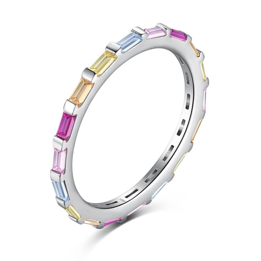 [Vintora Jewelry]Exquisite Multicolored Emerald Cut Daily Ring