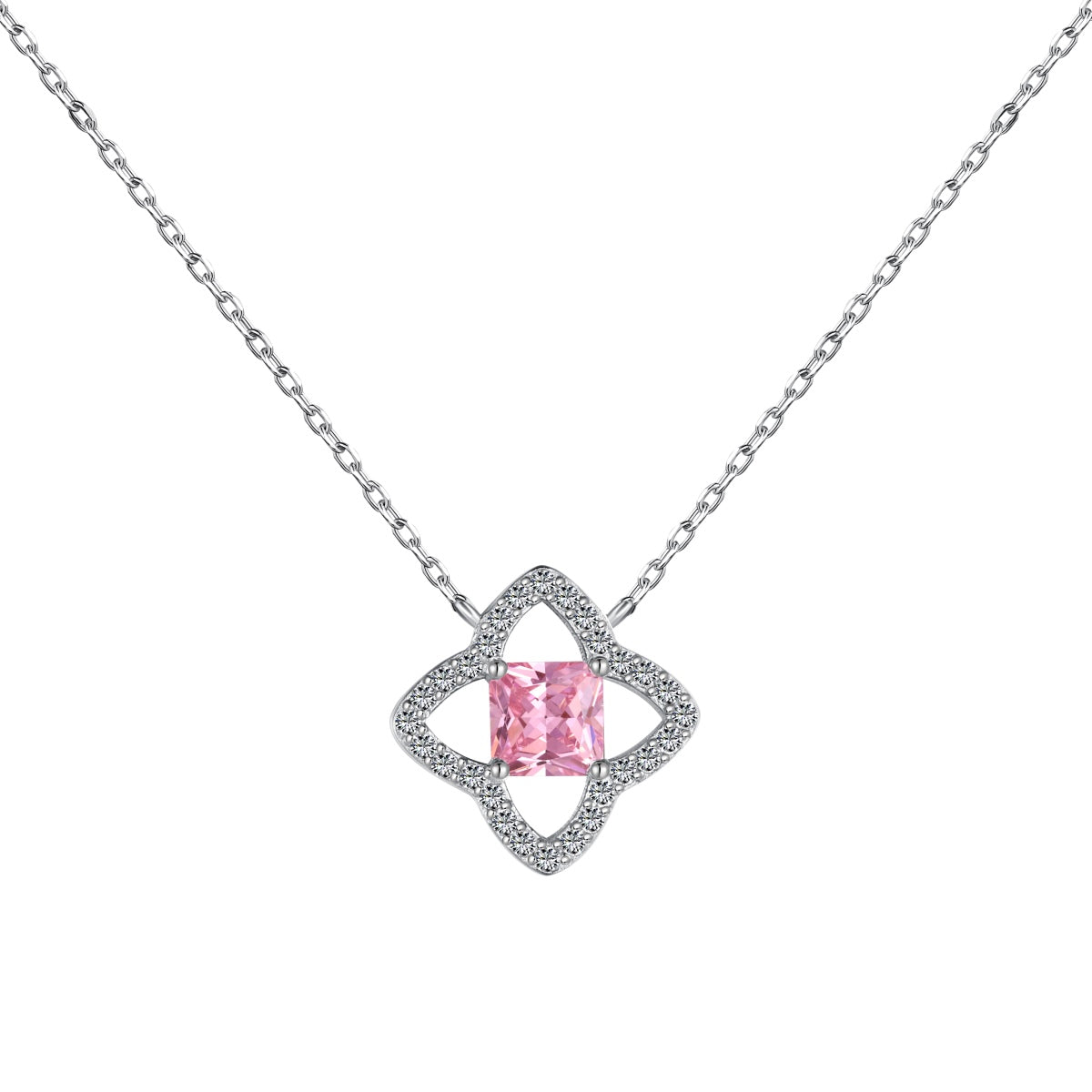 [Vintora Jewelry]Exquisite Flower Shape Princess Cut Necklace