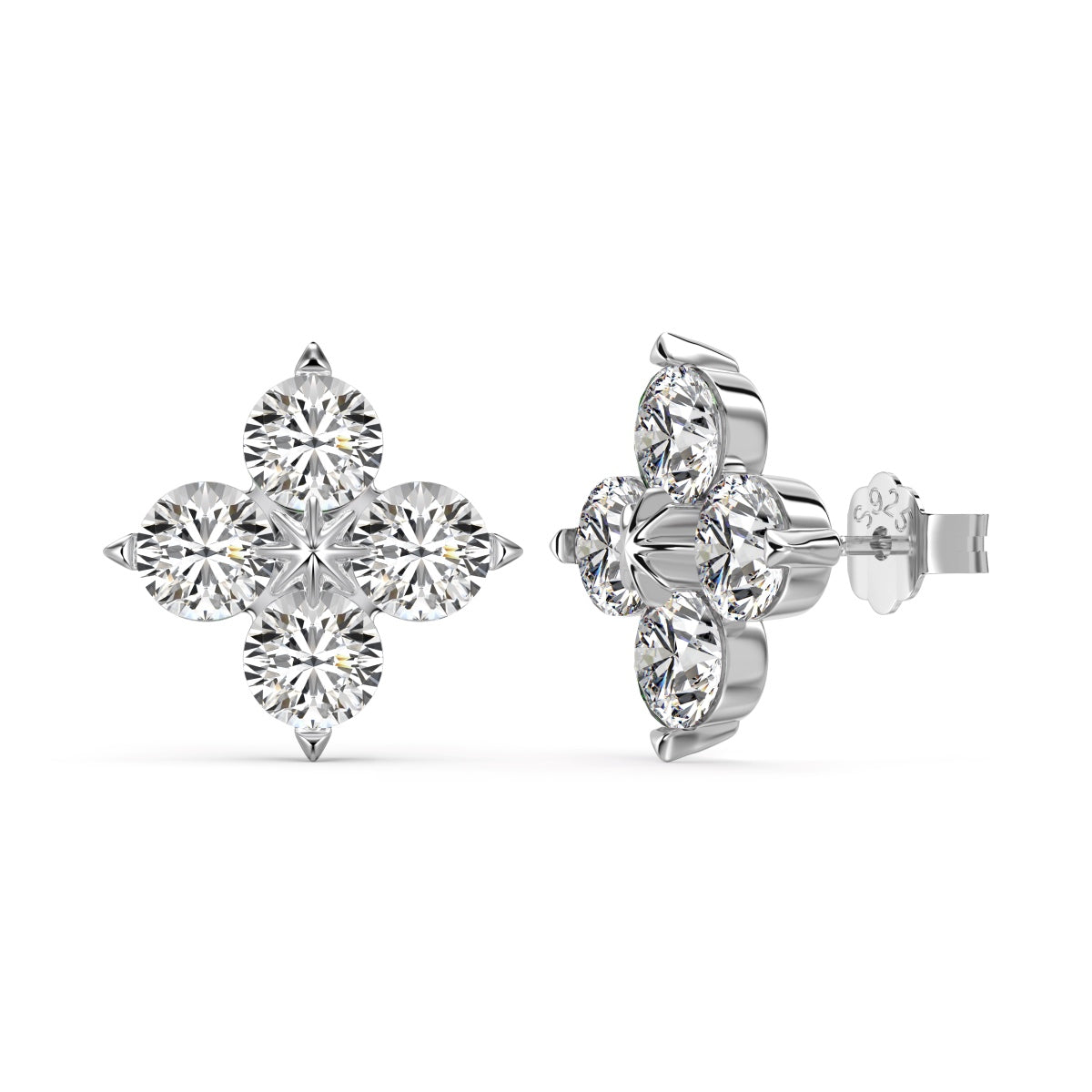 [Vintora Jewelry]Four-Leaf Clover Eight-Pointed Star Earrings