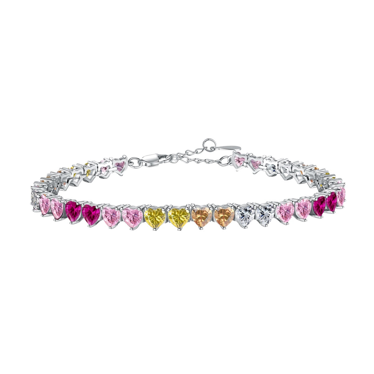 [Vintora Jewelry]Luxurious Colorful Romantic Heart Shape Lover Bracelet