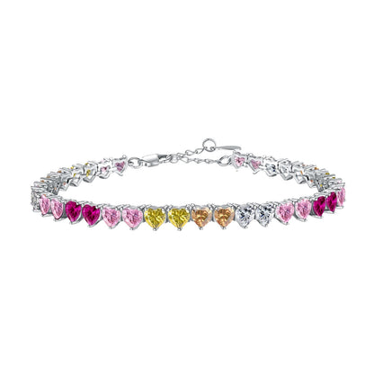 [Vintora Jewelry]Luxurious Colorful Romantic Heart Shape Lover Bracelet
