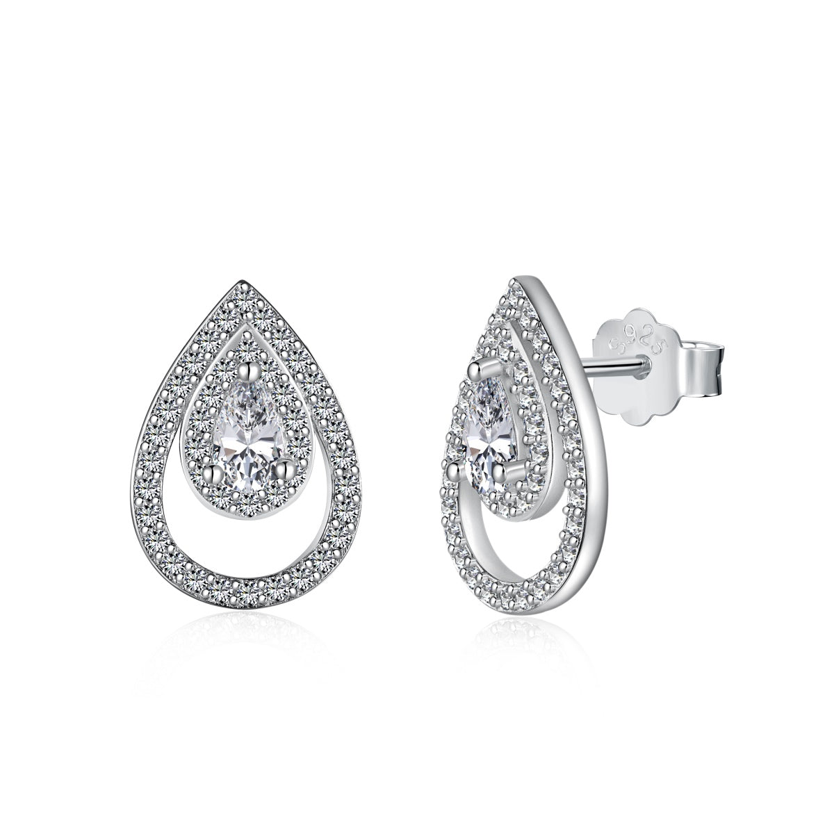 [Vintora Jewelry]Sparkling Delicate Water Drop Shape Daily Earrings