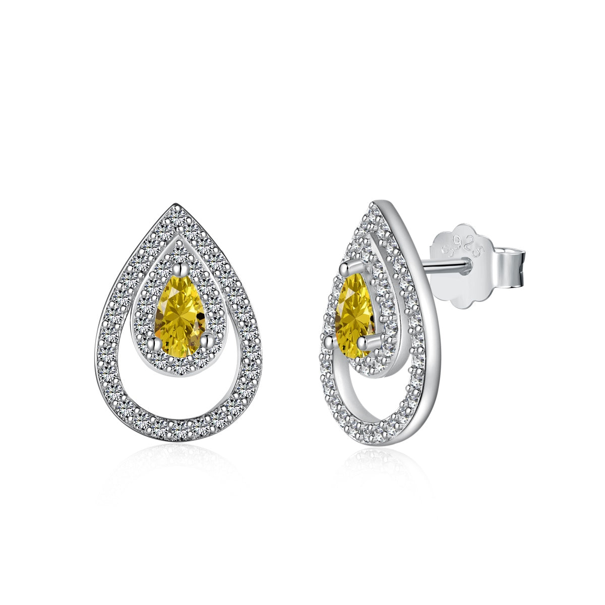 [Vintora Jewelry]Sparkling Delicate Water Drop Shape Daily Earrings