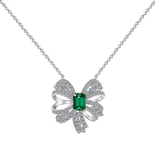 [Vintora Jewelry]Luxurious Flower Shape Emerald Cut Necklace