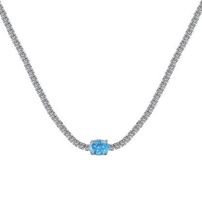 [Vintora Jewelry]1.0 Carat Shining Oval Cut Necklace