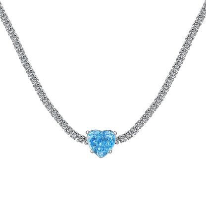 [Vintora Jewelry]2.0 Carat Sparkling Tennis Heart Cut Necklace