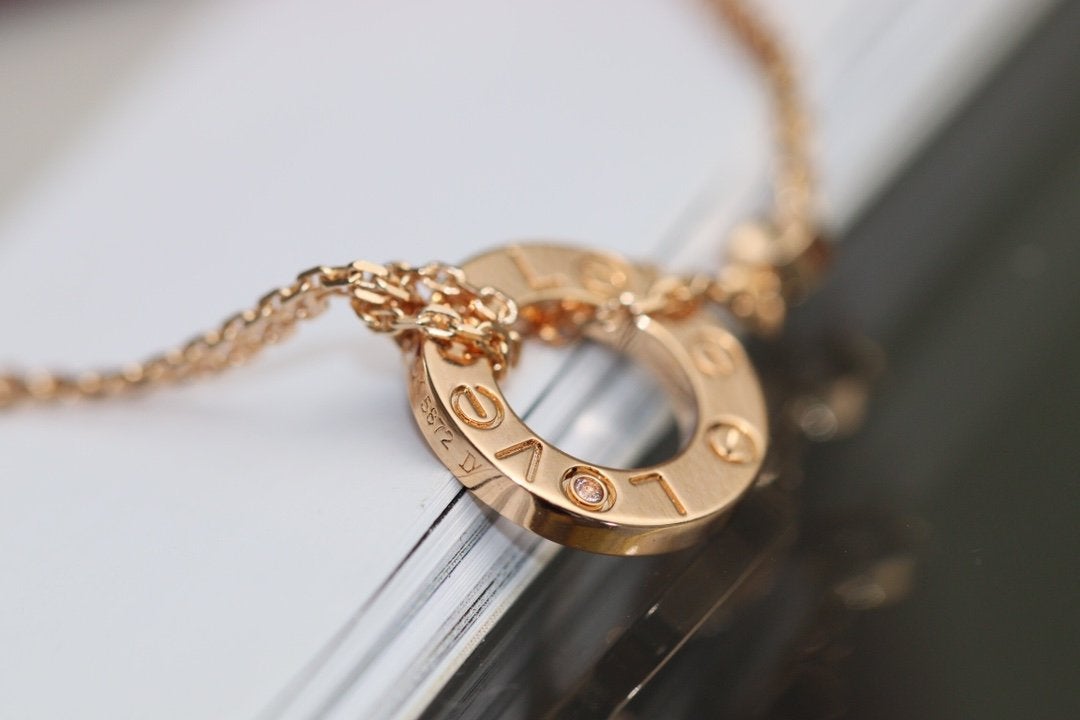 [Vintora]LOVE NECKLACE ADJUSTABLE Vintora GOLD 2 DIAMOND