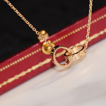 [Vintora]LOVE NECKLACE PINK GOLD AND SILVER