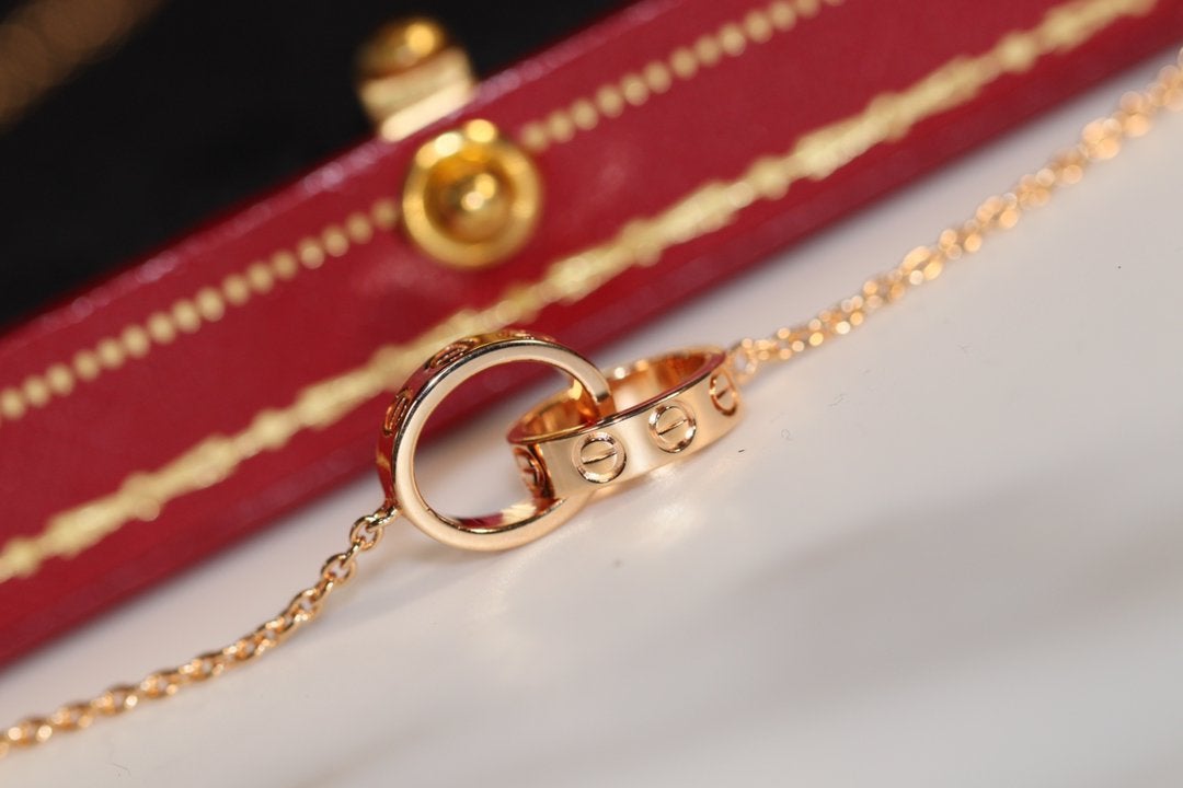 [Vintora]LOVE NECKLACE PINK GOLD AND SILVER