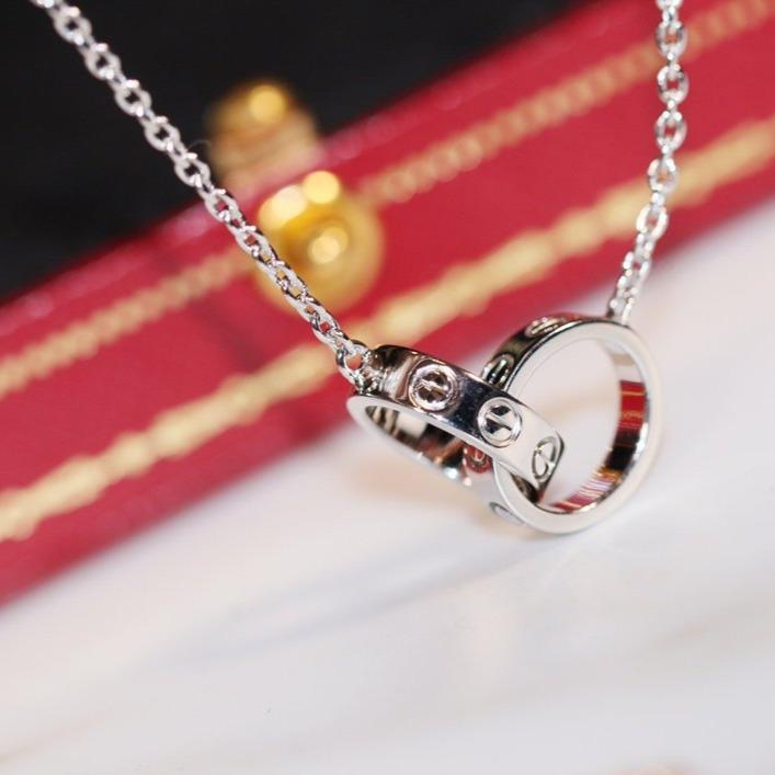 [Vintora]LOVE NECKLACE PINK GOLD AND SILVER