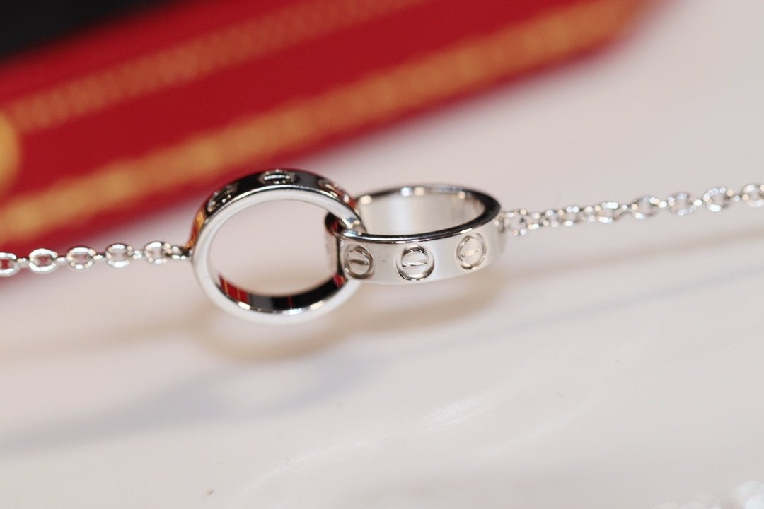 [Vintora]LOVE NECKLACE PINK GOLD AND SILVER