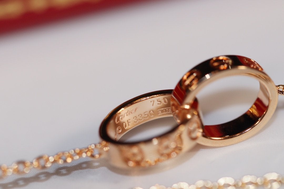 [Vintora]LOVE NECKLACE PINK GOLD AND SILVER