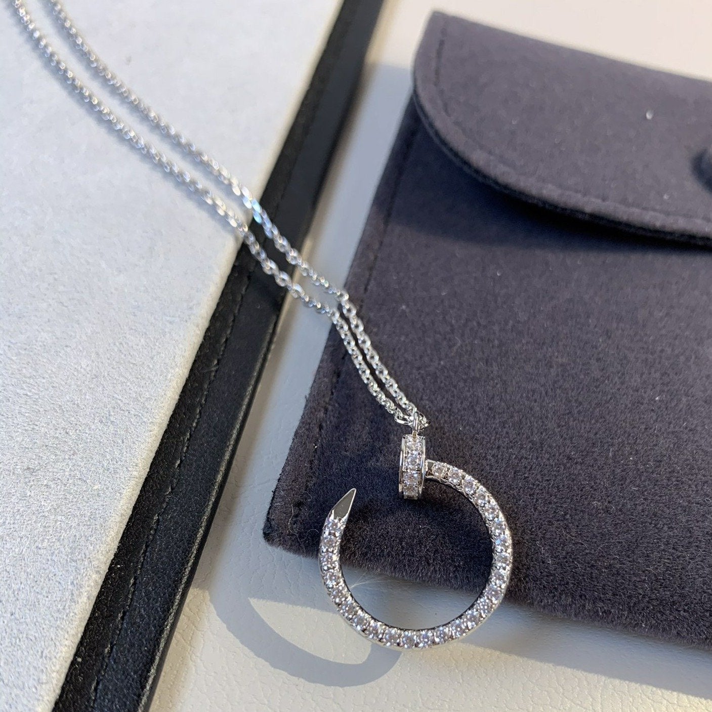 [Vintora]JUSTE NECKLACE SILVER DIAMONDS