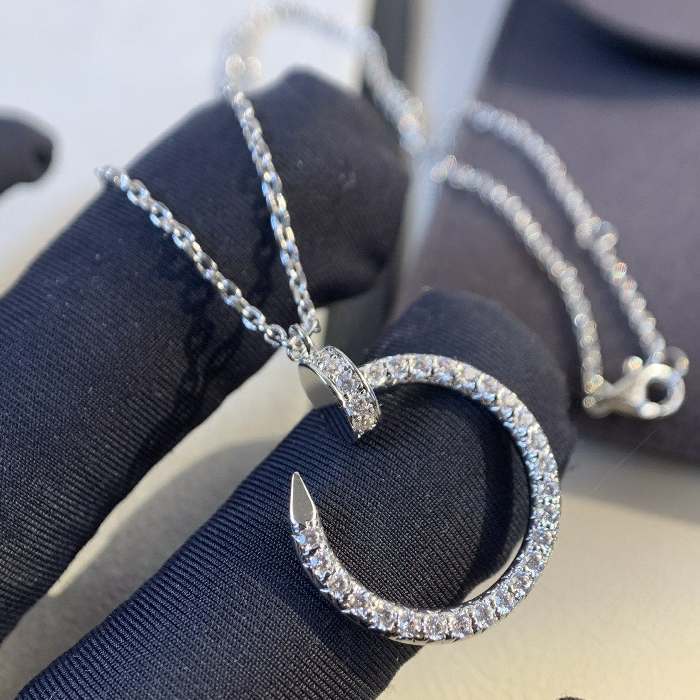 [Vintora]JUSTE NECKLACE SILVER DIAMONDS