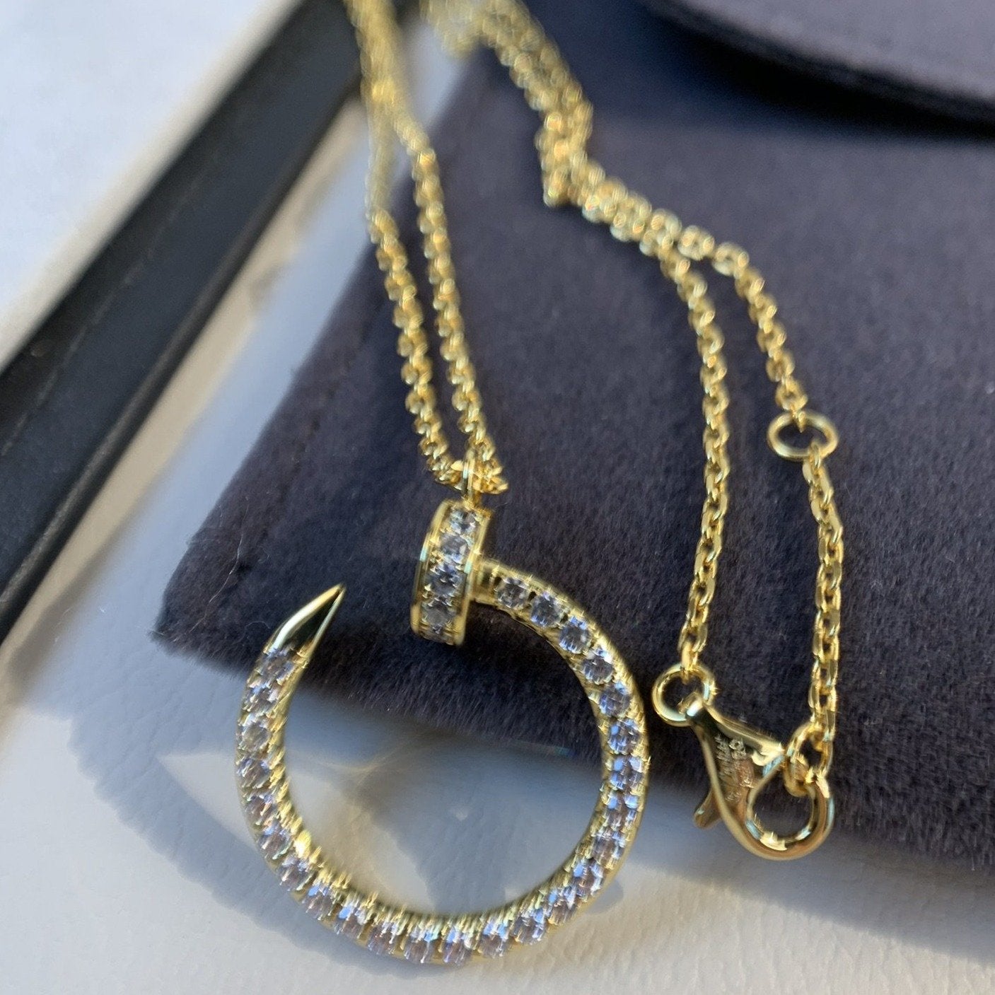 [Vintora]JUSTE NECKLACE GOLD DIAMONDS