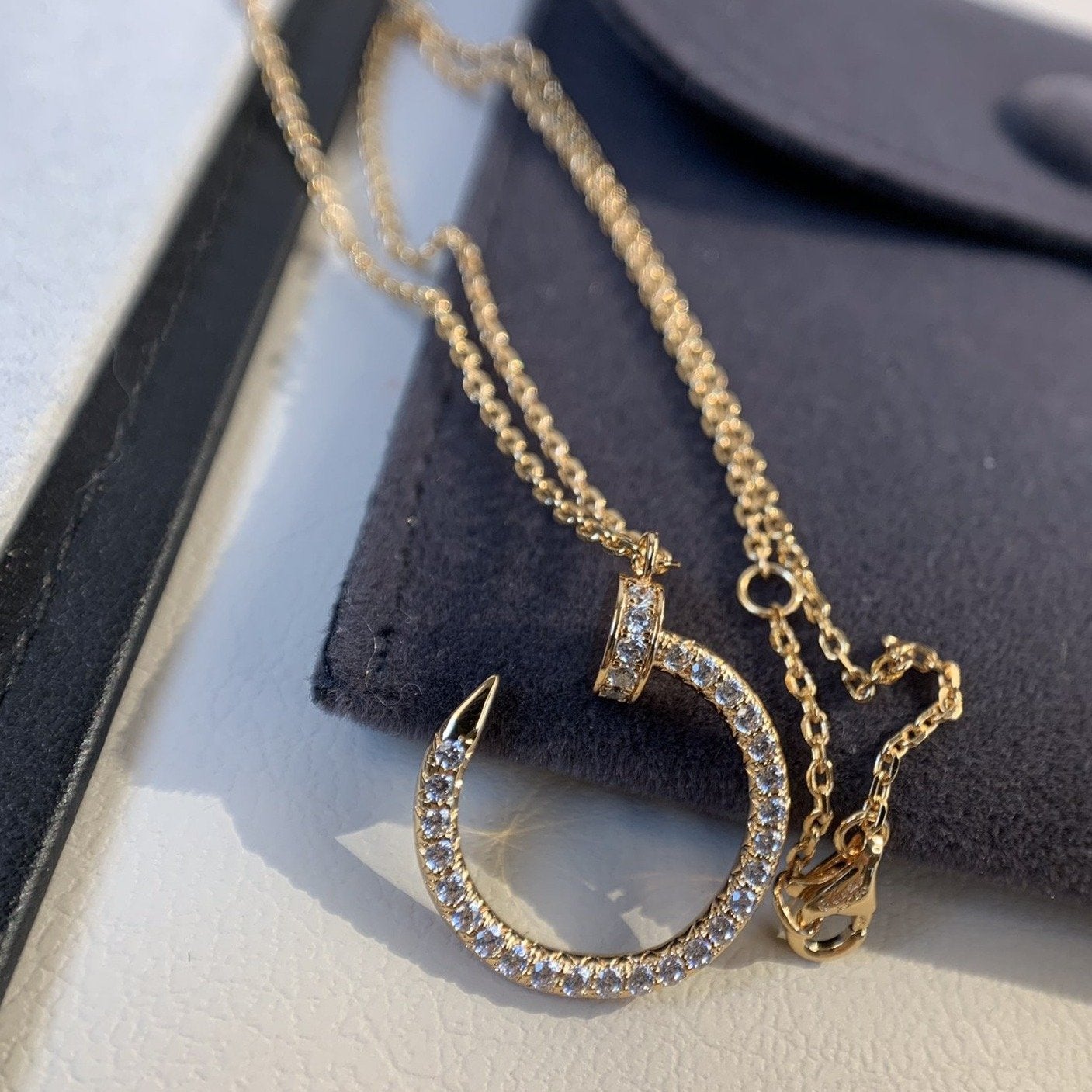 [Vintora]JUSTE NECKLACE PINK GOLD DIAMONDS