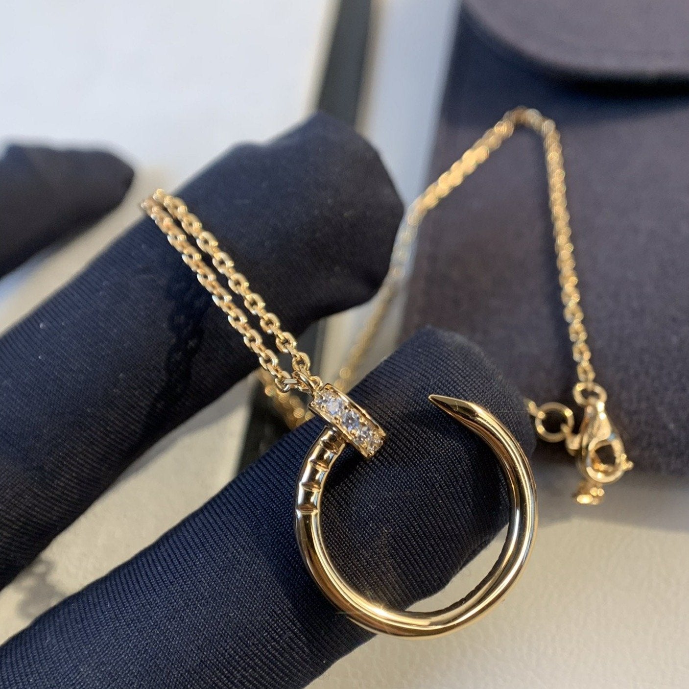 [Vintora]JUSTE NECKLACE PINK GOLD DIAMONDS