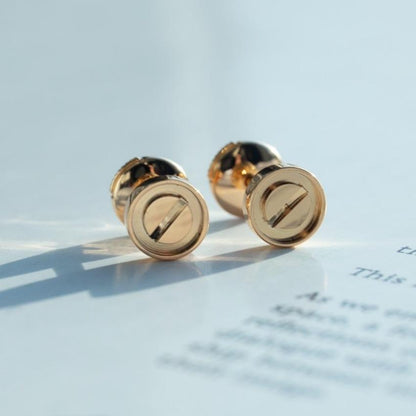 [Vintora]LOVE EARRINGS PINK GOLD 10MM