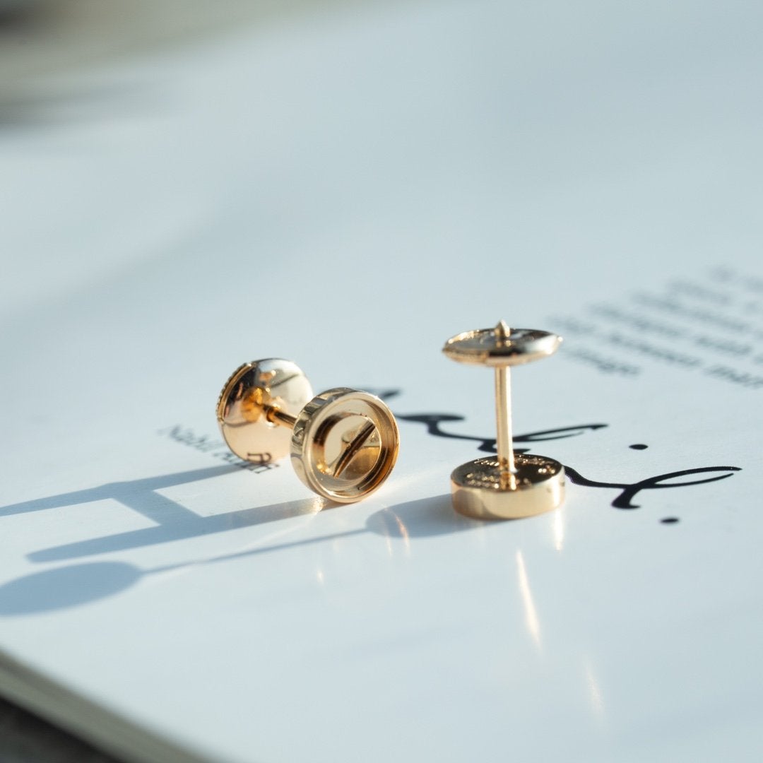 [Vintora]LOVE EARRINGS PINK GOLD 10MM
