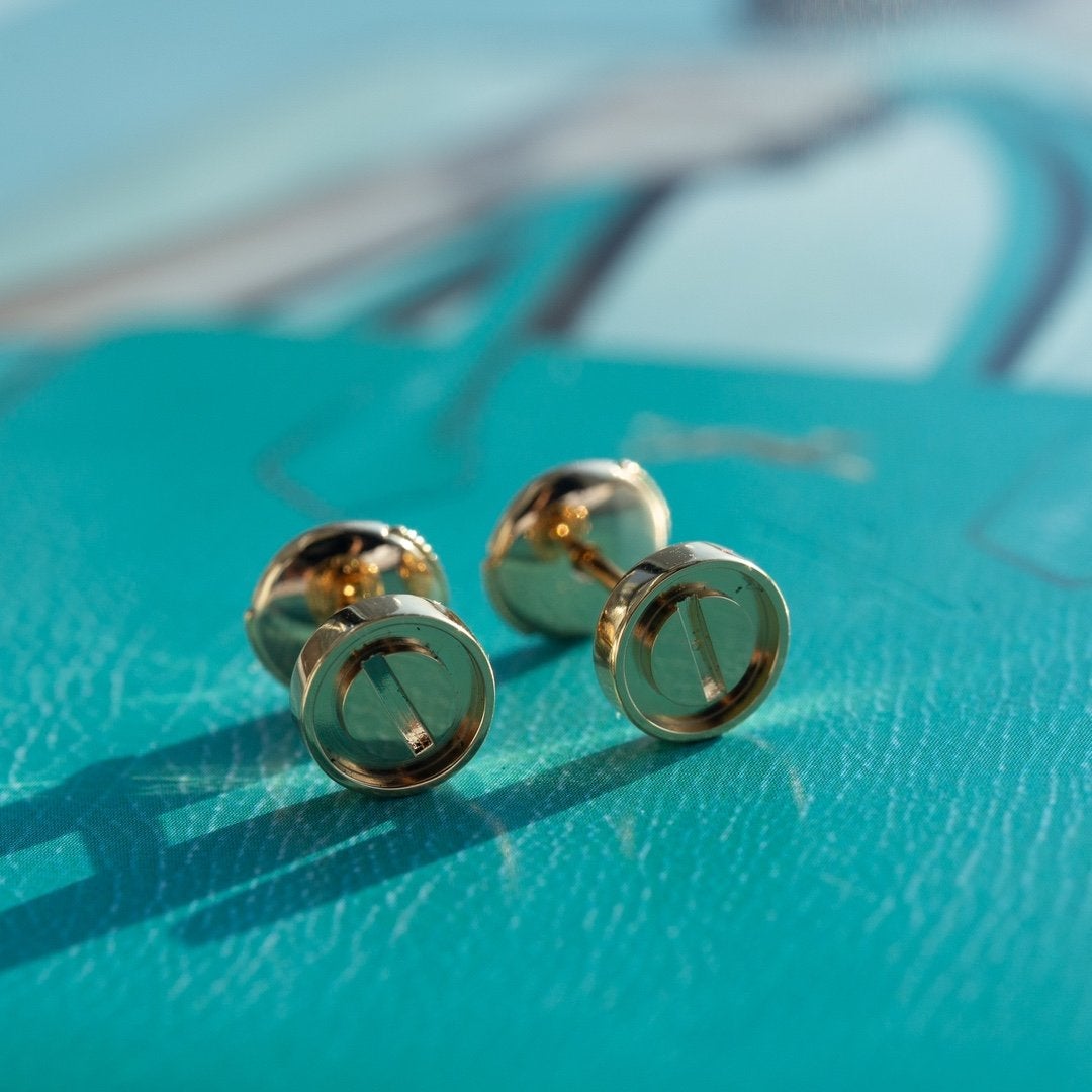 [Vintora]LOVE EARRINGS PINK GOLD 10MM