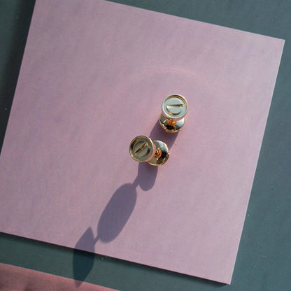 [Vintora]LOVE EARRINGS PINK GOLD 10MM