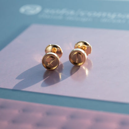 [Vintora]LOVE EARRINGS PINK GOLD 10MM