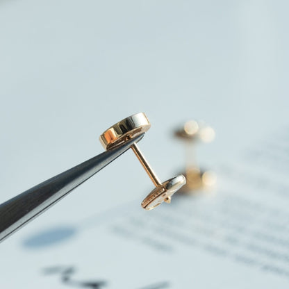 [Vintora]LOVE EARRINGS PINK GOLD 10MM