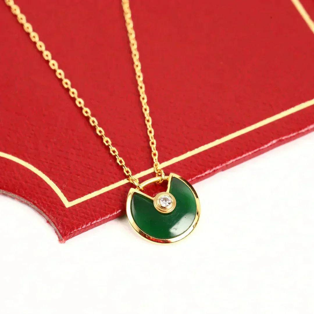 [Vintora]AMULETTE GOLD MALACHITE NECKLACE
