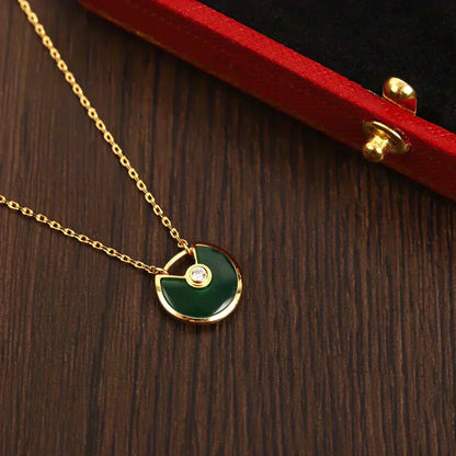 [Vintora]AMULETTE GOLD MALACHITE NECKLACE