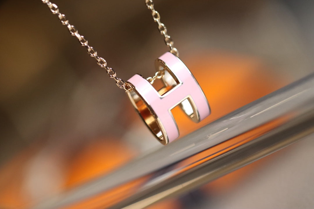 [Vintora]POP H PEDANT PINK GOLD