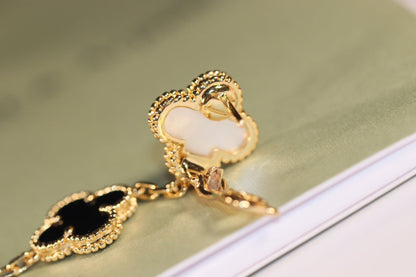 [Vintora]CLOVER EARRINGS GOLD ONYX MOP 3 MOTIF