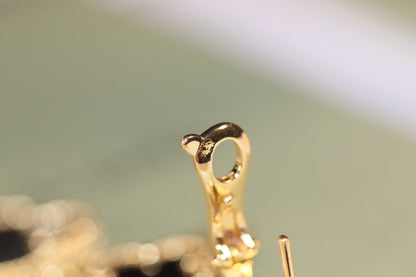 [Vintora]CLOVER EARRINGS GOLD ONYX MOP 3 MOTIF