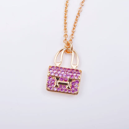 [Vintora]CONSTANCE PEDANT PURPLE DIAMOND NECKLACE